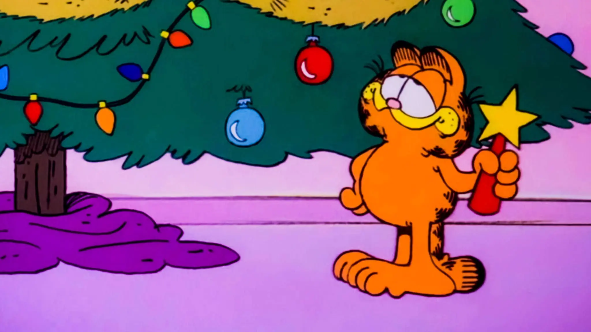 A Garfield Christmas backdrop